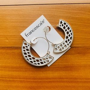 NWT - Francesca White & Gold Earrings